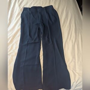 NWT Chicos Women's Azores Blue Size 14R Pull‎ On Wide Leg 100% Polyester Pants